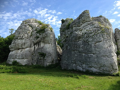 kamnine, apnencev, Jura krakowsko Čenstohova, narave, Poljska, krajine