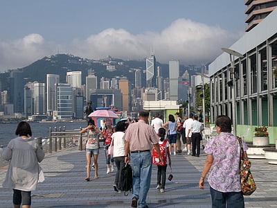 passerelle, Kowloon, Hong, Kong, Chinois