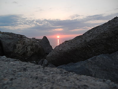 克里特岛, 日落, 岩石, 假日, 希腊语, 天空, 欧洲