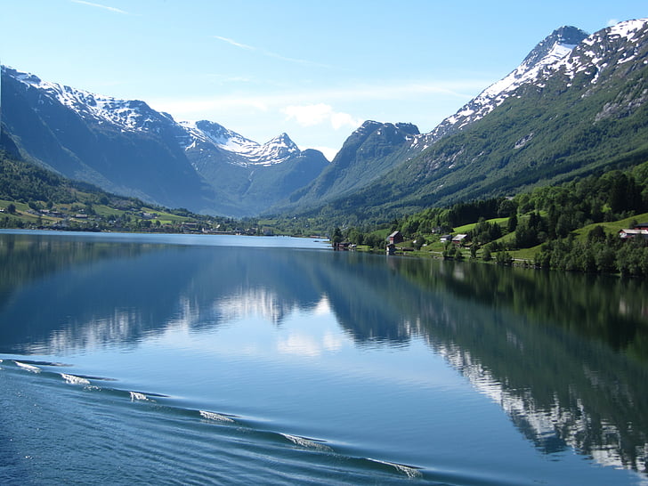 norway, fjord, norwegian, cruise, beautiful, reflections
