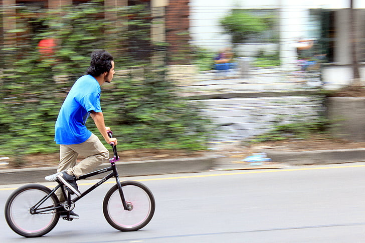 sportovní, pohyb, Bogotá, jízdní kolo, Cyklistika, ulice, venku