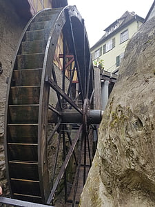 waterwheel, middle ages, meersburg, lake constance, water power, drive, mill