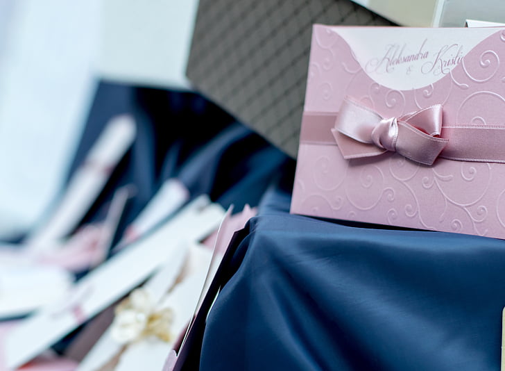 blue, pink, wedding, card, invitation, gift, celebration