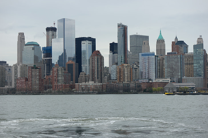 Nova Iorque, WTC, paisagem urbana, linha do horizonte, edifício, arranha-céu, NYC