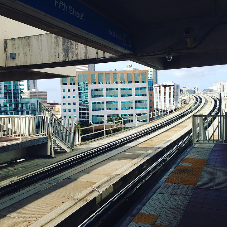 Tunnelbana, Miami, arkitektur, Urban, byggnader, transport, järnvägsspår