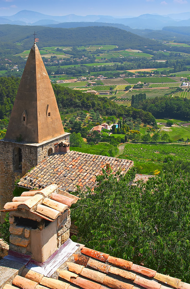 france, provence, church, holiday, village, south of france, field