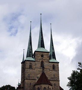 Erfurt, Dom, Kościół, religia, chrześcijańskie, Turyngia Niemcy, wieże