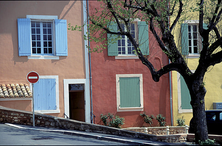 colourful houses, roussillon, provence, france