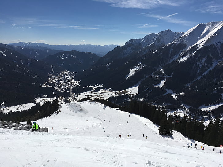 slēpju, Austrija, ziemas, sniega, ainava, daba, brīvdiena