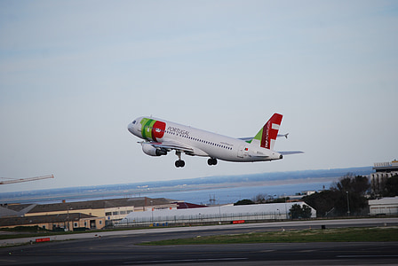 Take-off, Letiště, Portugalsko, přistávací dráha, vstupní pole, letadlo, letadla