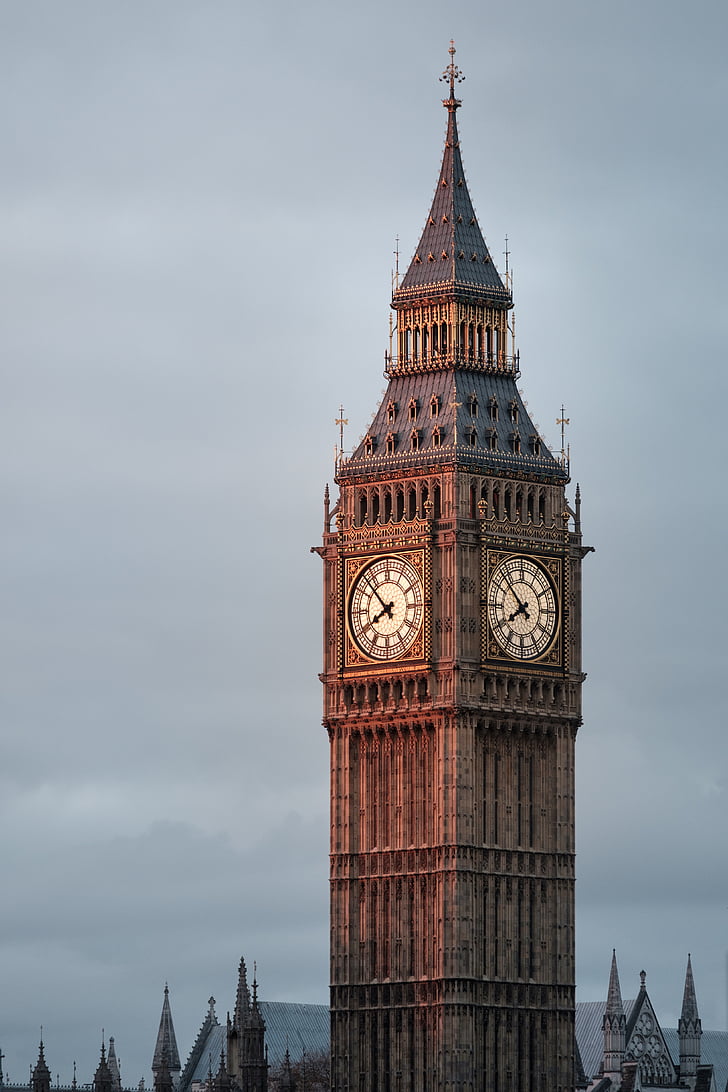 architecture, bâtiment, horloge, gothique, point de repère, Parlement, temps