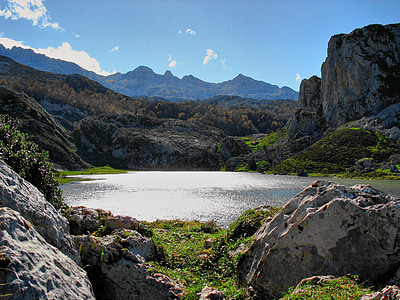 озеро, пейзаж, воды, Природа, Испания