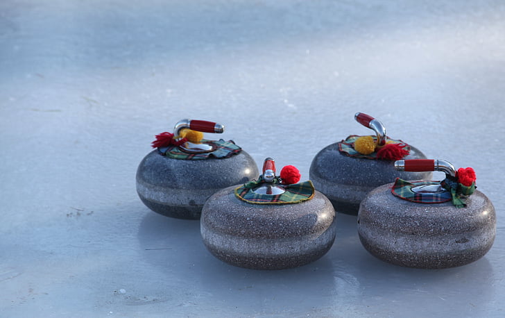 Curling, bonspiel, Vinter, sport, isen, skøytebane, steiner