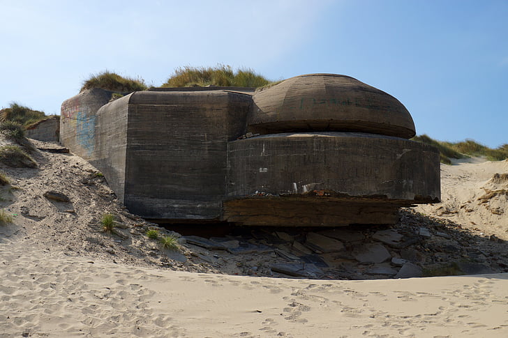 Bunker, Prancis, Normandia, Bray dunes, Dunkirk, Dunkerque, Tembok Atlantik