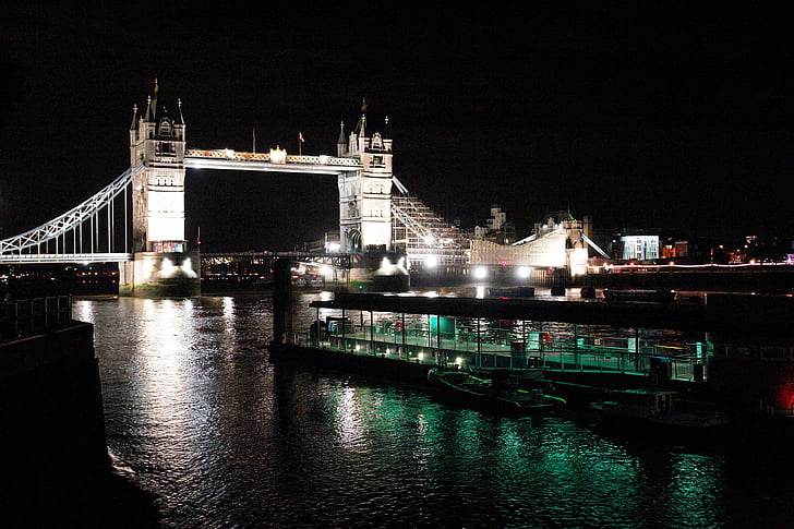 London bridge, noční Londýn, noční zobrazení, Londýn, Tower bridge