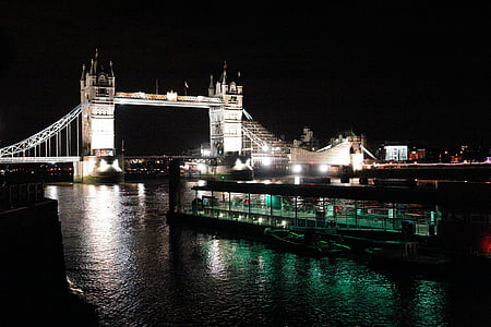 Лондонский мост, Ночной Лондон, Ночная точка зрения, Лондон, Тауэрский мост
