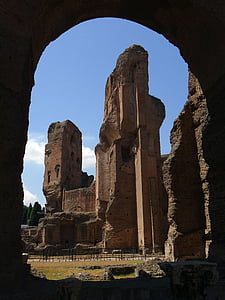 Roma, ruina, antiguo, romano, Caracalla, baños, Monumento