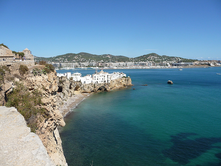 Ibiza, tengeri város, mediterrán, Spanyolország, sziget