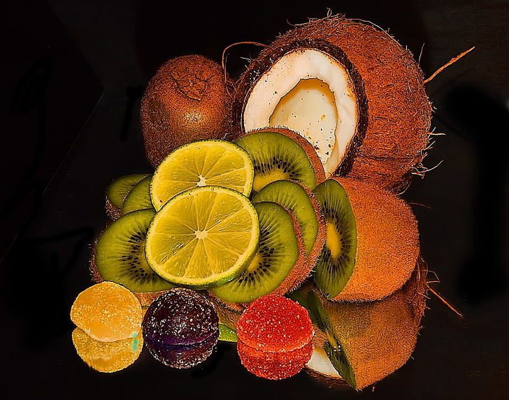 frutas, Candys, colorido, citrino