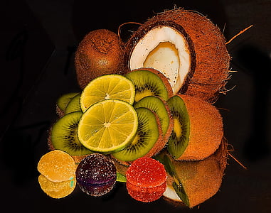 voće, candys, šarene, citrusa