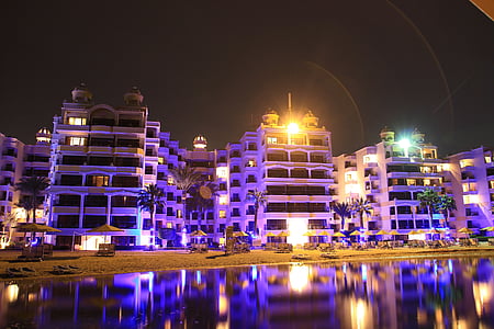 Hôtel, Égypte, Hurghada, mer rouge, complexe hôtelier, plage