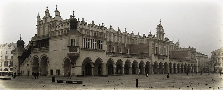 Kraków, Polen, Cloth hall sukiennice, markedet, arkitektur