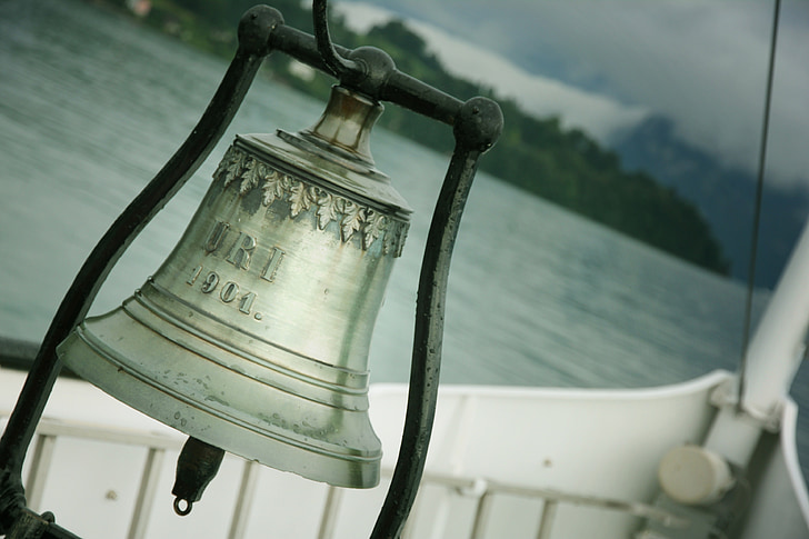 zvono, brod, vode, brod, metala, prsten, alarm