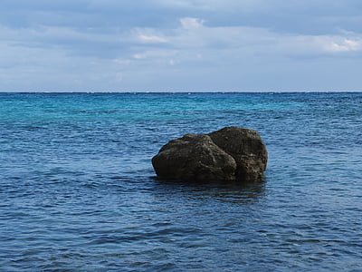mar, rocha, água, Mediterrâneo, céu, Verão, pedra