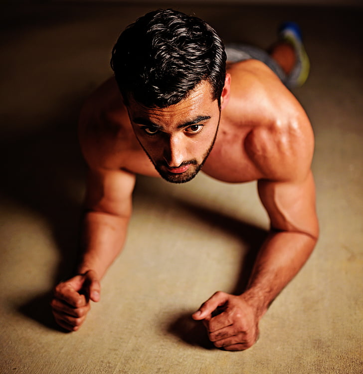 fit, fitness, telocvičňa, Indický, cvičenie, iba jeden človek, jeden mladý muž iba
