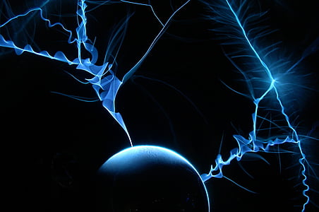 blue, black, space, technology, model, power supply, abstract
