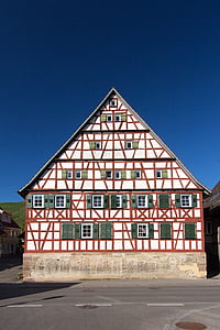 architecture, truss, home, building, facade, old town, historically