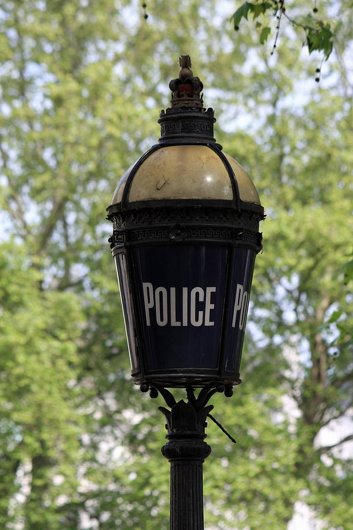 police, lampe, signe, lumière de la lampe, photo, gros plan