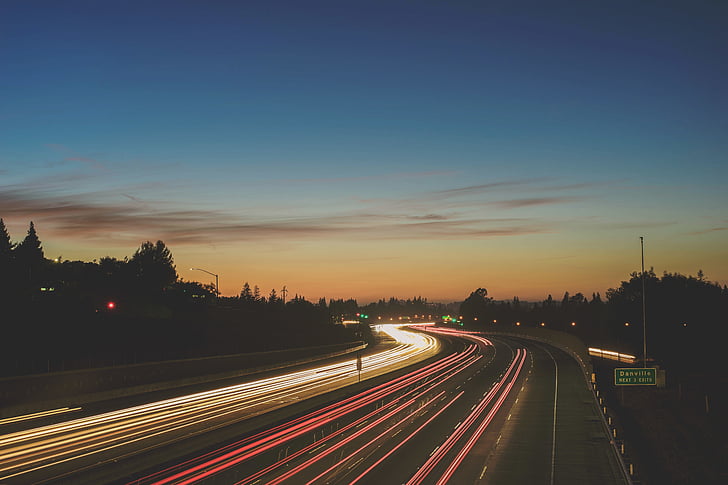 timeline, photo, high, way, sunset, road, highway