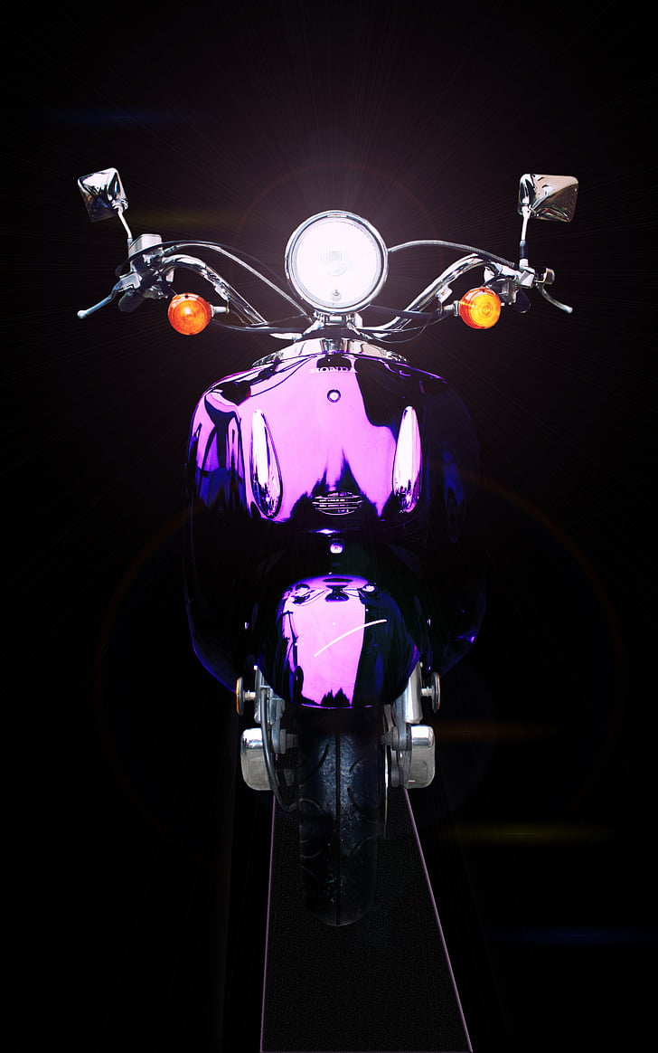 motocicleta, cu role, violet, retro, Vintage, Honda, umbra