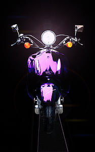Motocykl, rolki, fioletowy, retro, Vintage, Honda, cień