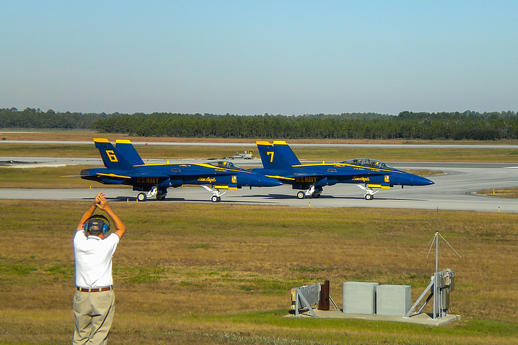 Ángeles azules, F18 hornet, avión, Flugshow, combatiente de jet, formación, vuelo