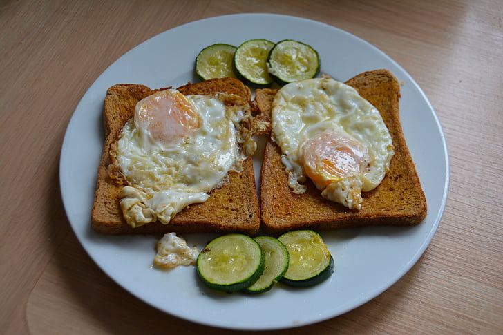 ägg på toast, frukost, mat, bröd, rostat bröd, måltid, ägg