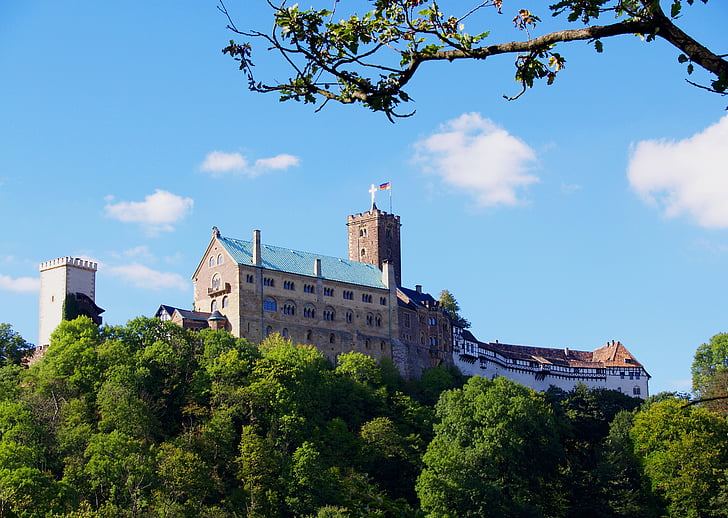 Wartburg slott, slott, historiskt sett, Luther, Eisenach, Thüringen Tyskland, Tyskland