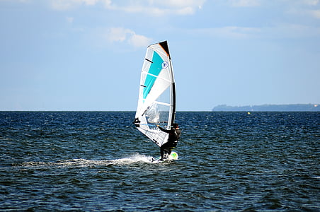 eau, voile, vent, planche à voile, Surf, surfeur, bateau