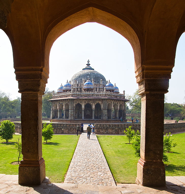 isa khan tomb, tomb, india, delhi, monument, fort, architecture