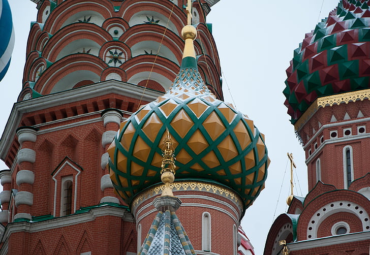 Moscou, Praça Vermelha, cúpula, lâmpadas, Catedral do basil de Saint, arquitetura, destinos de viagem