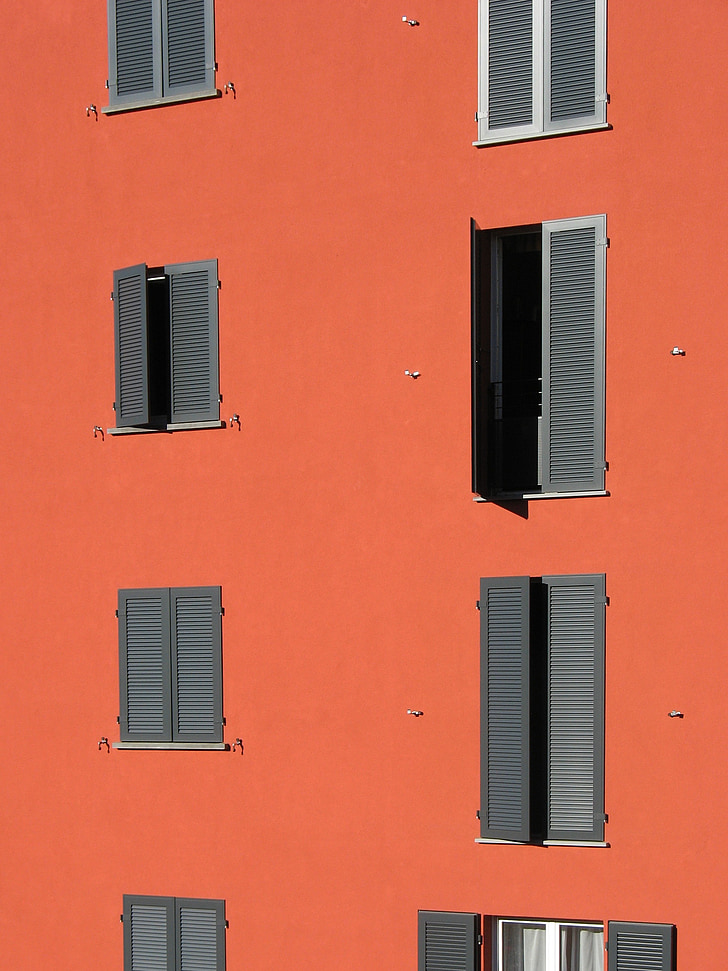 windows, shutters, wall, switzerland, europe, facade, architecture