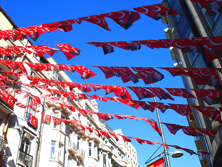 Törökország, Isztambul, zászló, utazás, Canon, építészet, Landmark