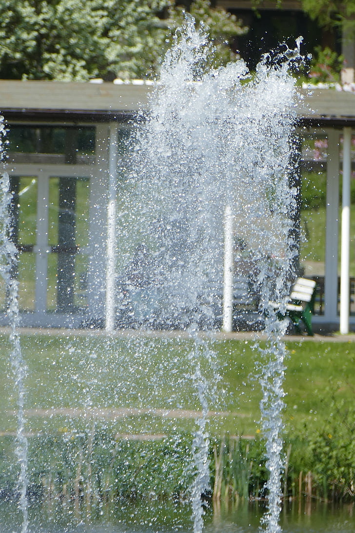 water feature, fountain, water, drip, wet, motion, splashing