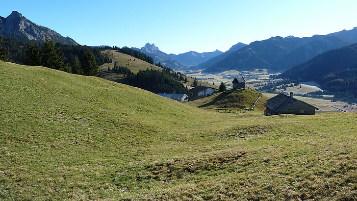 Tannheimertal, Alto Adige, Zöblen, Einstein, roteflueh, Gimpel, cresta di Gallo