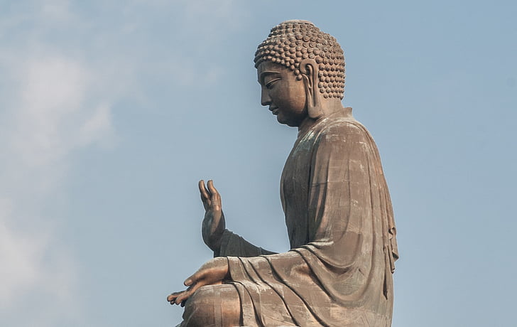 ο Βούδας γίγαντας tian μαύρισμα, Ζεν, Ύψος 34 μέτρα, 250 τόνων, μνημειακό άγαλμα, Χάλκινο, amoghasiddhi