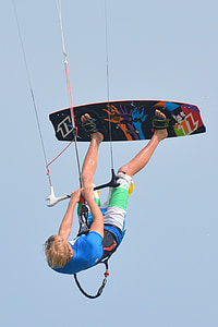 Fare surf, kite surf, uomo, persone, Sport