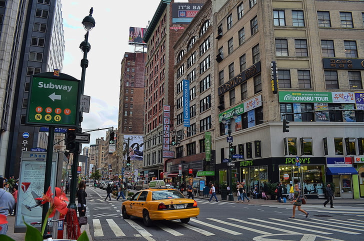 Nova Iorque, cidade, rua, Manhattan, arranha-céus, centro da cidade, arquitetura