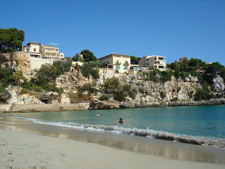Mallorca, ferie, stranden, sjøen, sand, himmelen, Spania