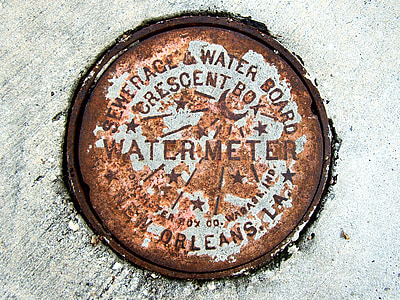 metal, manhole, cover, rusted, new orleans, grunge, iron